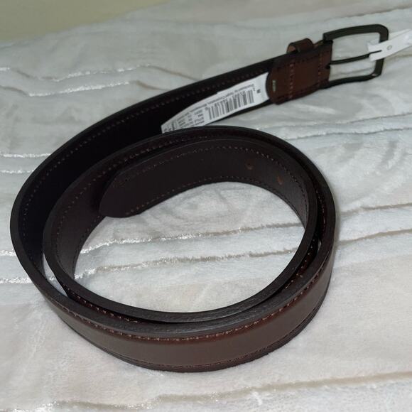 New Mens Brown Leather Belt Goodfellow & Co Business Casual Office Workwear - Picture 3 of 6